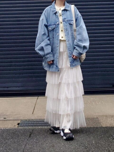 春のカーディガンコーデ