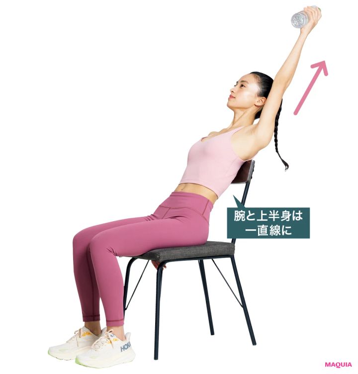 腕と上半身は一直線に