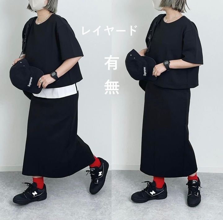 ユニクロ_クレープジャージーナロースカート_2