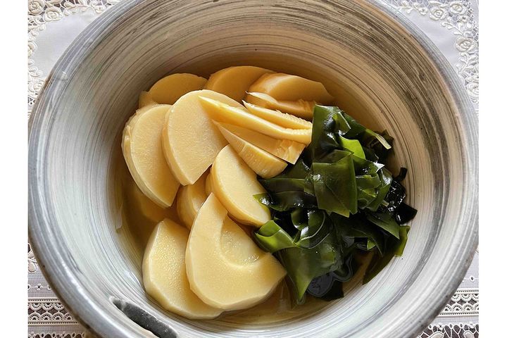 ▲「若竹煮」のタケノコとワカメは科学的にもベストな組み合わせ。
