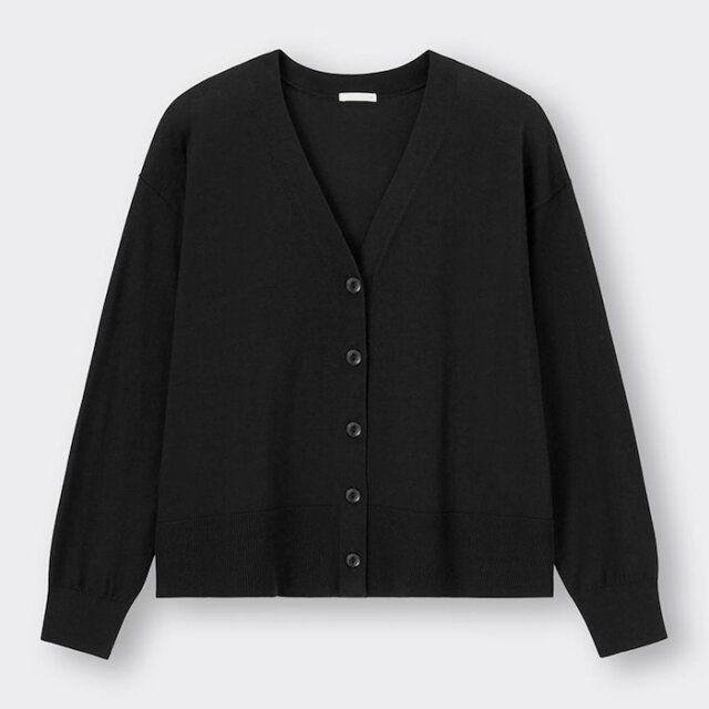 2024年春おすすめのGUレディース黒カーディガン