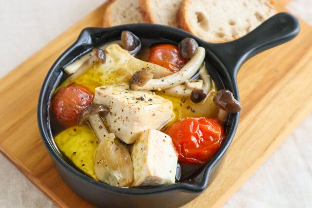 豆腐のアヒージョ レシピ 完成