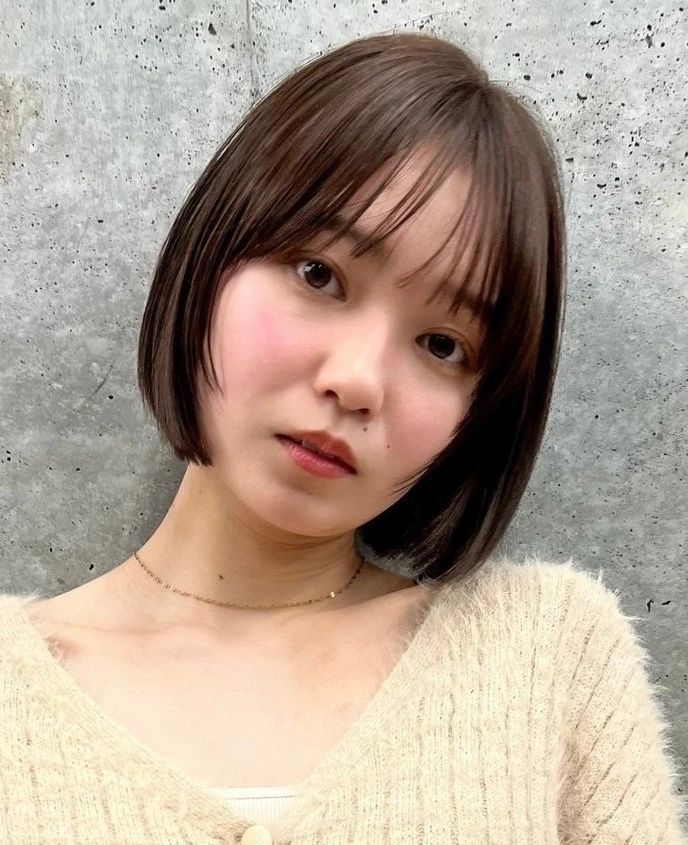 ボブ ヘア 髪型 ヘアスタイル 大人 前髪あり