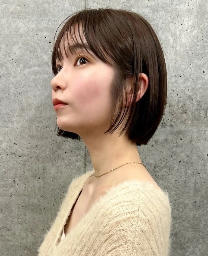 ボブ ヘア 髪型 ヘアスタイル 大人 前髪あり