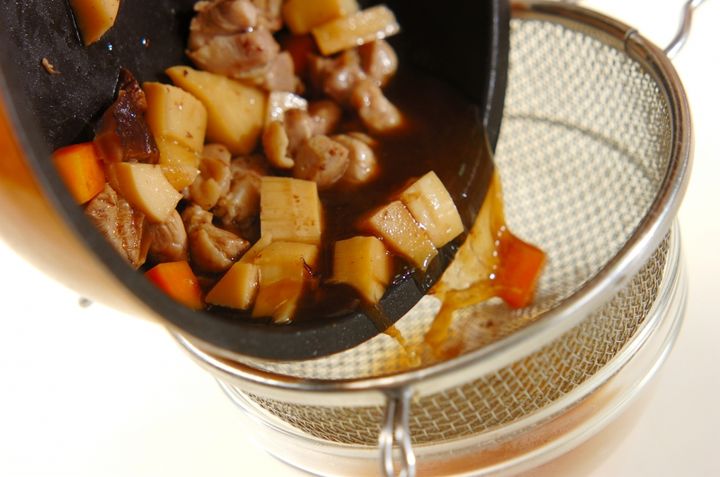 鶏肉とタケノコのレンジおこわの作り方4