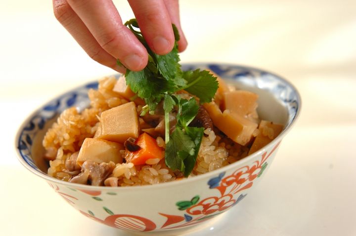 鶏肉とタケノコのレンジおこわの作り方5