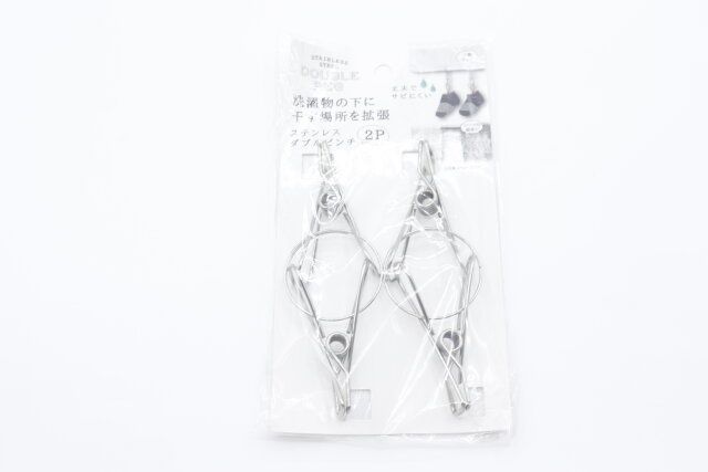 セリアのステンレスダブルピンチ 2Pのパッケージ