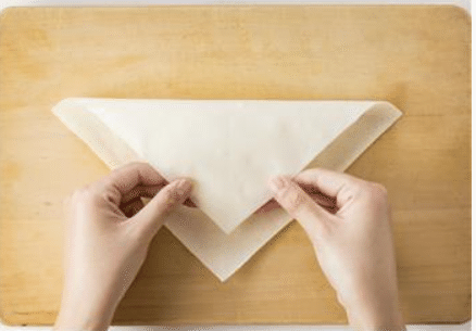 春巻きの皮折り畳み画像