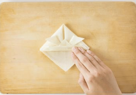 春巻きの皮折り畳み画像