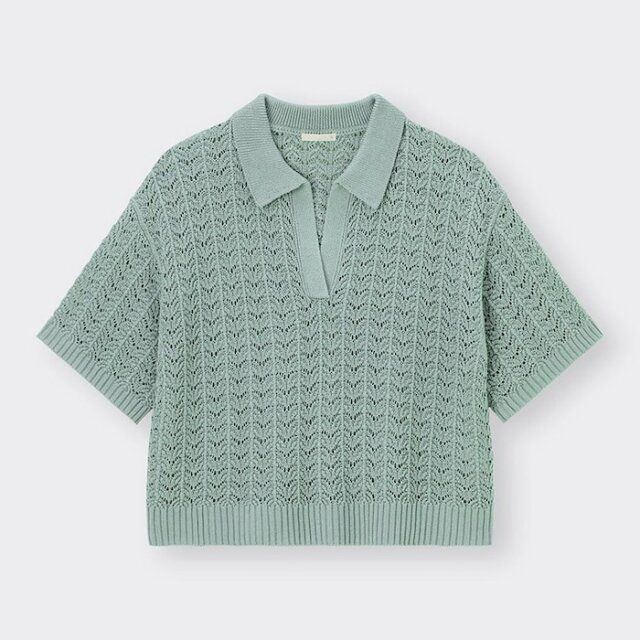 GU 透かし編みスキッパーポロセーター