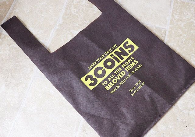 3COINS（スリーコインズ） の30周年記念 復刻ショッピングバッグのデザイン