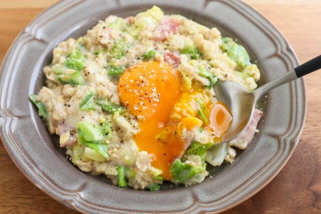 春キャベツのオートミールリゾット レシピ 完成