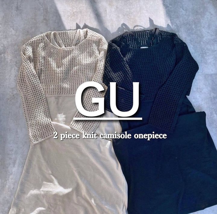 ジーユー_2ピースニットキャミソールワンピース_1