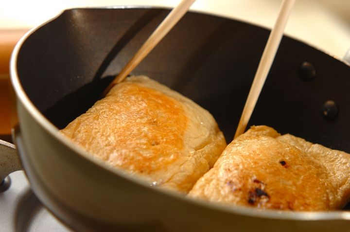 油揚げの袋焼き山椒風味の作り方3