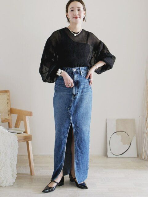 春のシアートップスコーデ