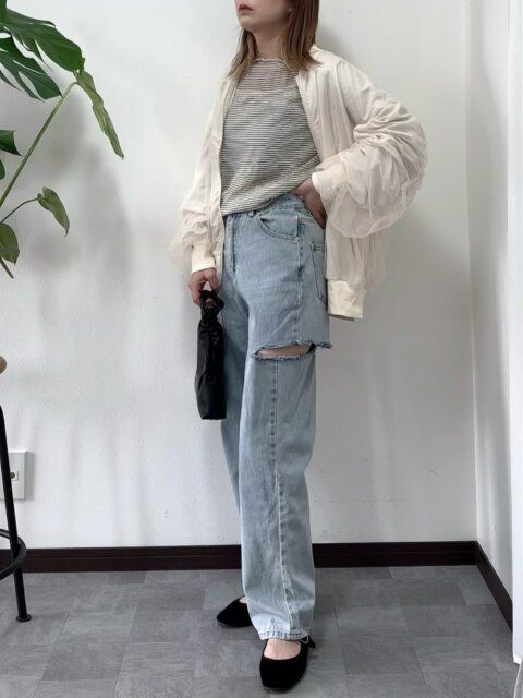 春のシアートップスコーデ