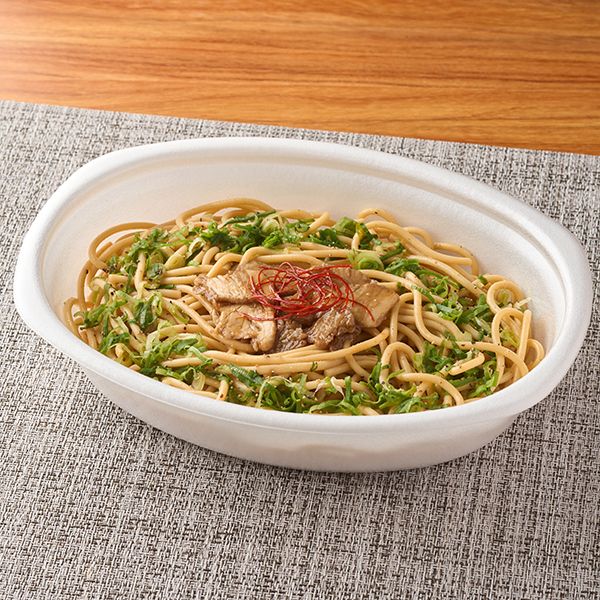 太麺！チャーシューとねぎのパスタ