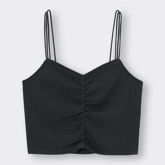 GUのリブフロントギャザーキャミソール