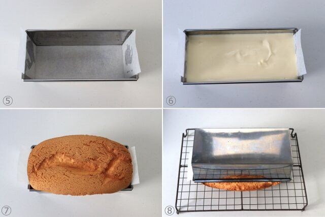 苺の生パウンドケーキ レシピ シフォン生地をオーブンで焼く