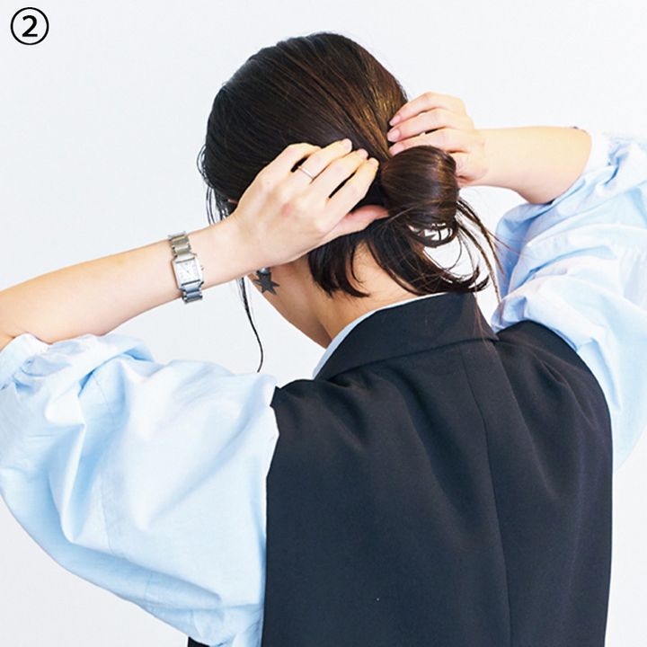 ゴムでおだんごを作る