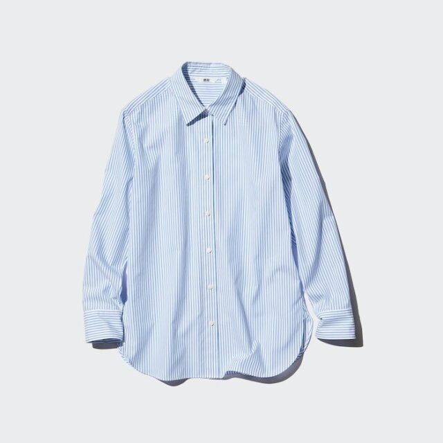 ユニクロのエクストラファインコットンストライプシャツ