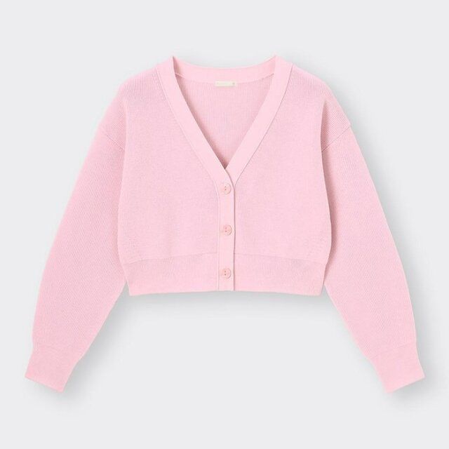 GUウォッシャブルクロップドカーディガン