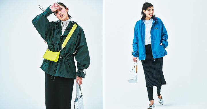 岡本あずさ,スポーティコーデ,アノラック,春アウター,ブルゾン,シャカアウター