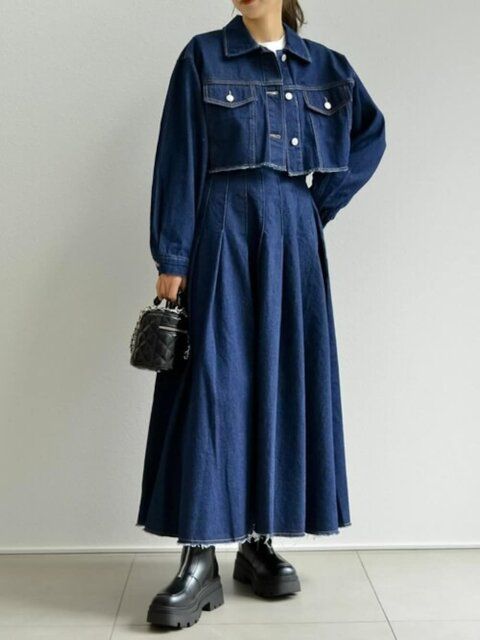 春のデニムジャケットコーデ