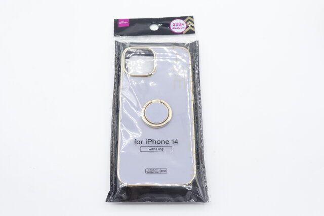 ダイソーのメタリックスマホケース（リング付、14）のパッケージ