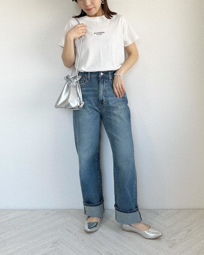 しまむらの「デニムストレートパンツ」