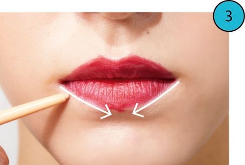 3.下唇の口角をシェイプ