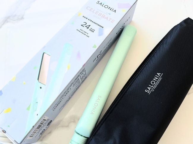 『SALONIA-ストレートヘアアイロン』24mm：セレブレイトグリーン