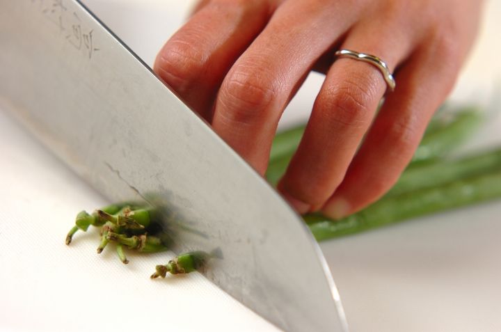 牛肉の三色巻きの下準備2