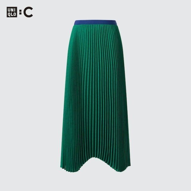 プリーツスカートのグリーン