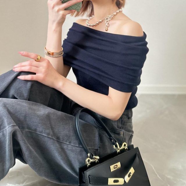ZARA ていたし オフショル長袖ブラウス＆ブラックトレンカセット