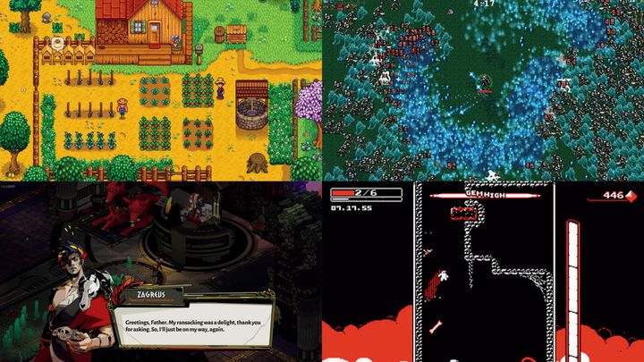 ゲーム『Stardew Valley』、『HADES』、『Vampire Survivors』、『Downwell』