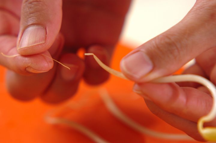 豆モヤシのナムルの下準備1