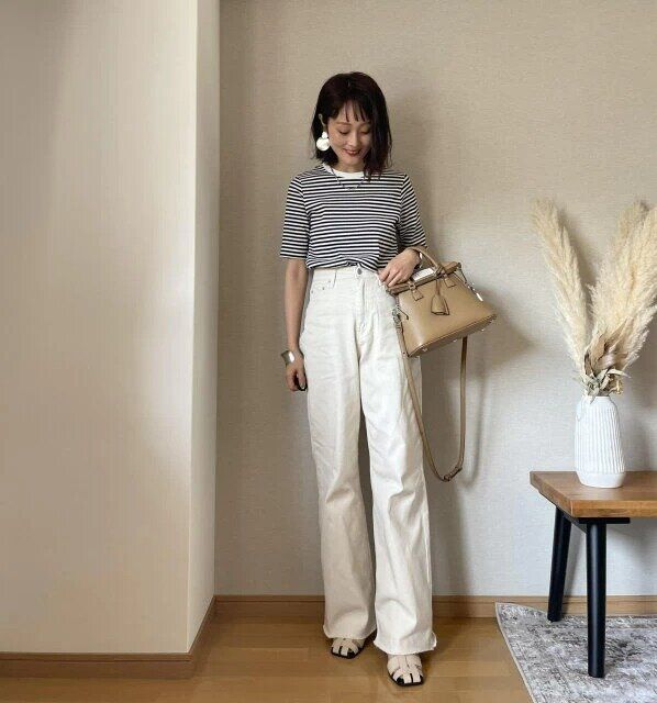 大人女子の春ボーダーコーデ