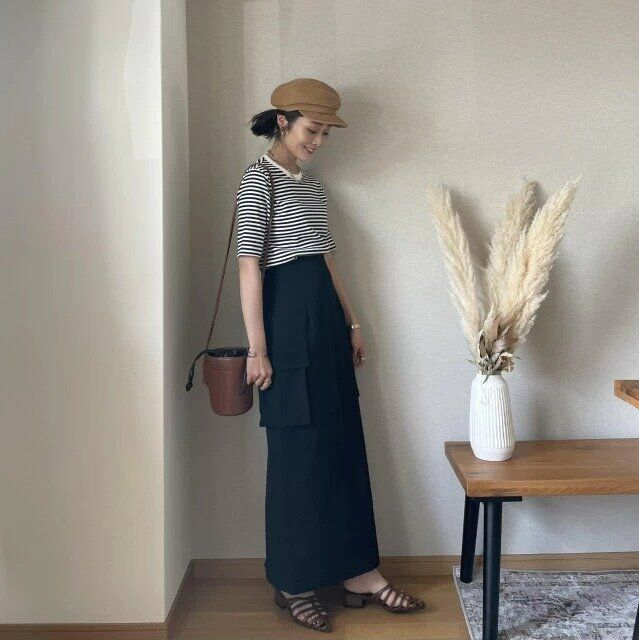 大人女子の春ボーダーコーデ