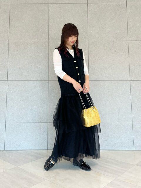 春のチュールスカートコーデ
