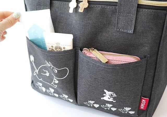 ムーミンの家でも外でも使える ピクニックバッグ BLACK ver.のポケット