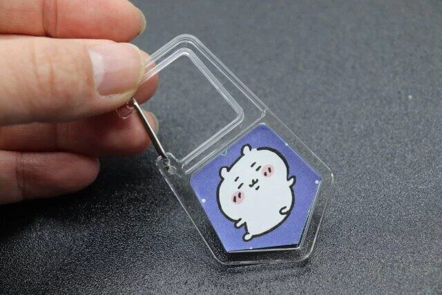 セリアのオリジナルフォトイン カラビナ・キーフック ペンタゴンの完成例