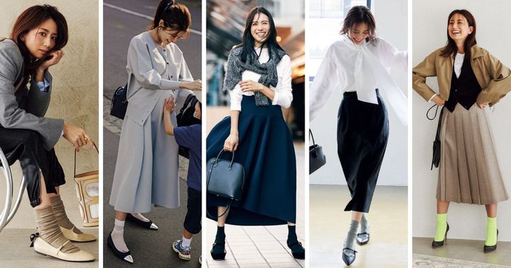 「パンプス×靴下コーデ」5つのコーディネート例