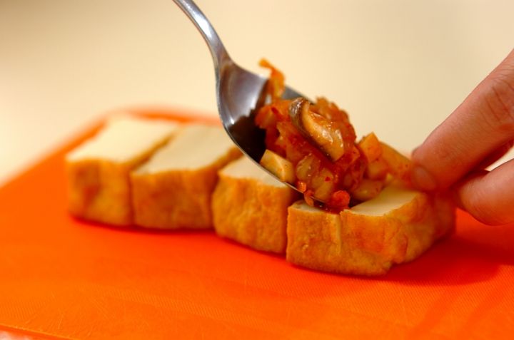 厚揚げのキムチーズ焼きの作り方1