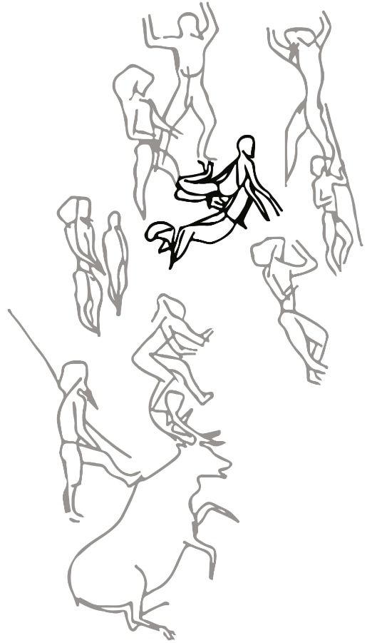 黒で強調されたものがその壁画の例