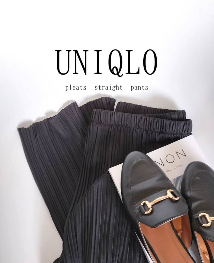 ユニクロ_プリーツストレートパンツ_1