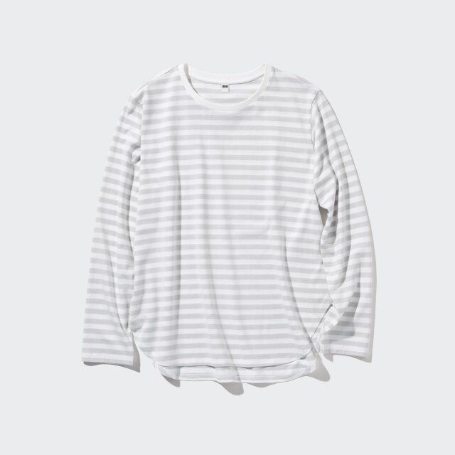 ユニクロ ソフトコットンボーダーラウンドヘムT