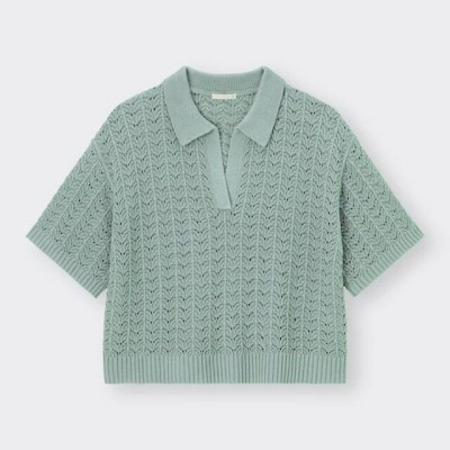 GUの透かし編みスキッパーポロセーター