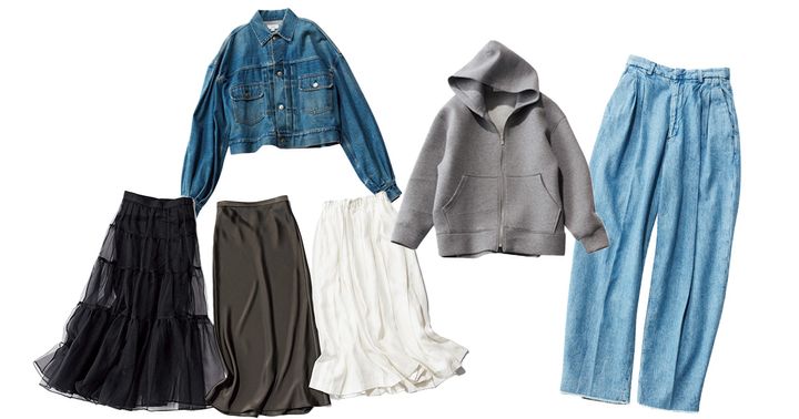 デニムジャケット,Gジャン,スカート,パーカー,デニム