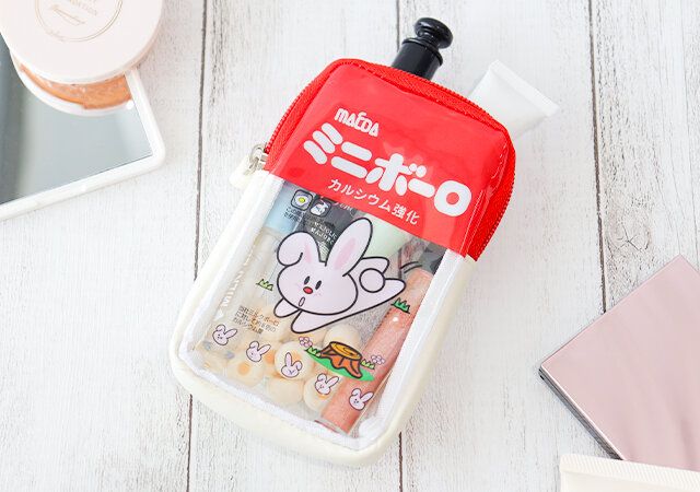 ミニボーロのクリアポーチのサイズ感